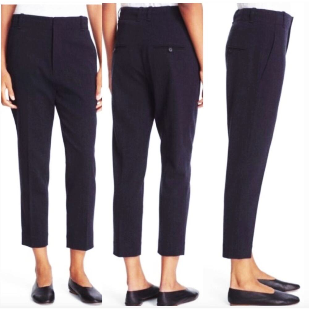 VINCE Carrot Tapered Leg Cropped Ankle Trouser Pants Deep Navy Blue Size 2